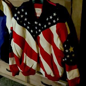 Michael Hoban Leather Flag Jacket